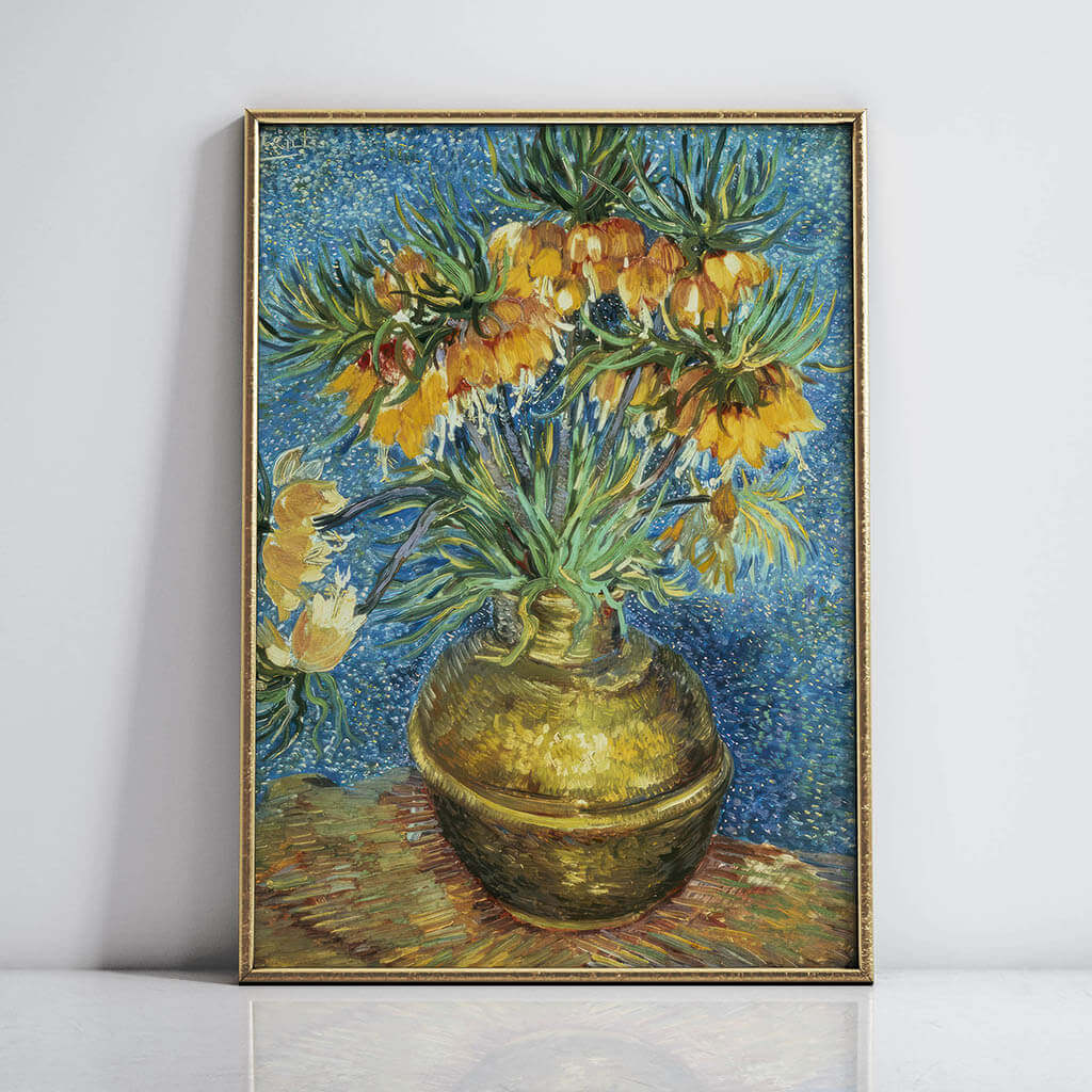 Imperial Fritillaries in a Copper Vase