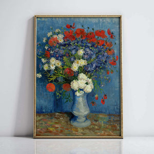 Vase with Cornflowers and Poppies