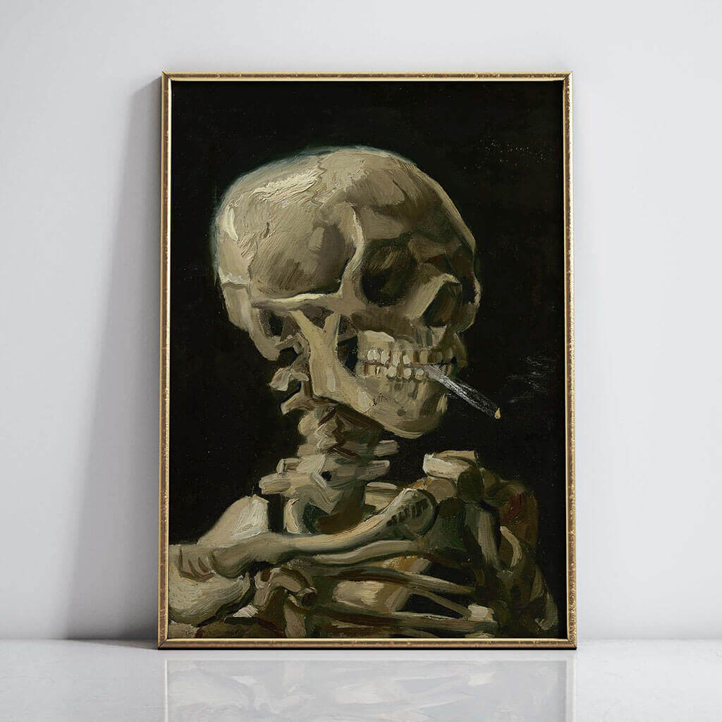Skull with Burning Cigarette