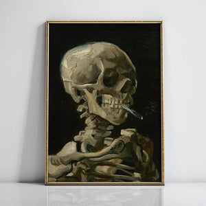 Skull with Burning Cigarette