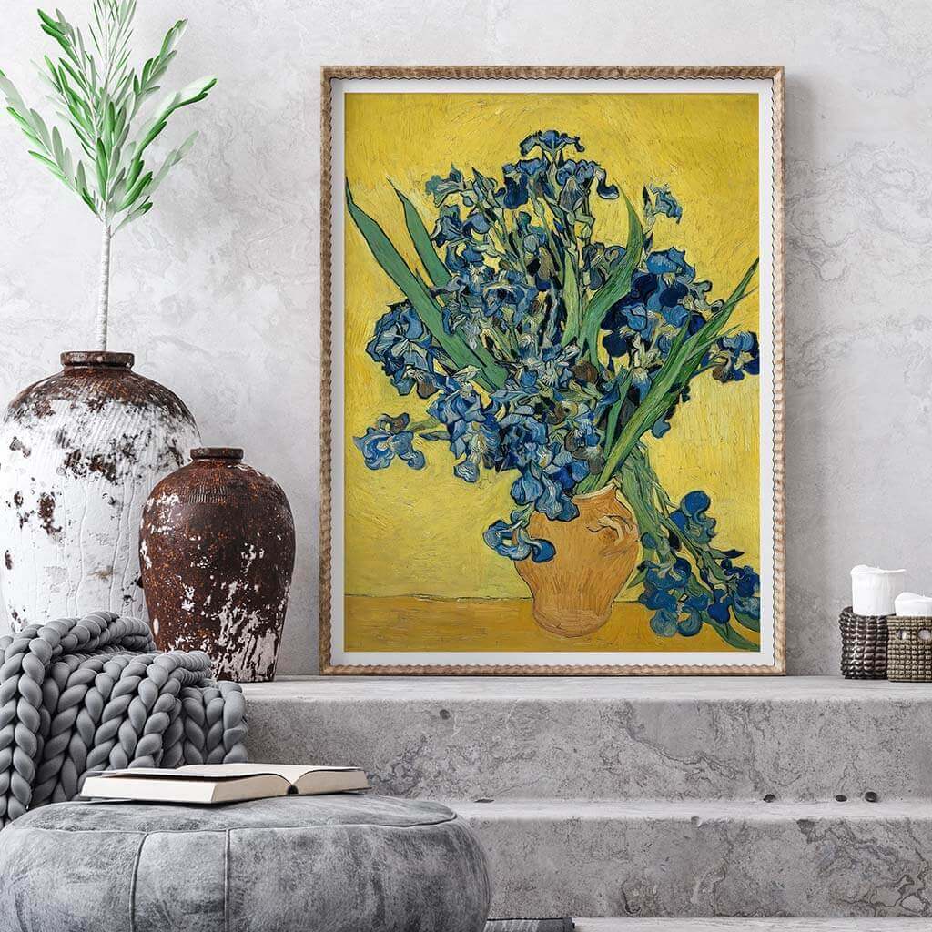 Irises Vase Yellow Floral