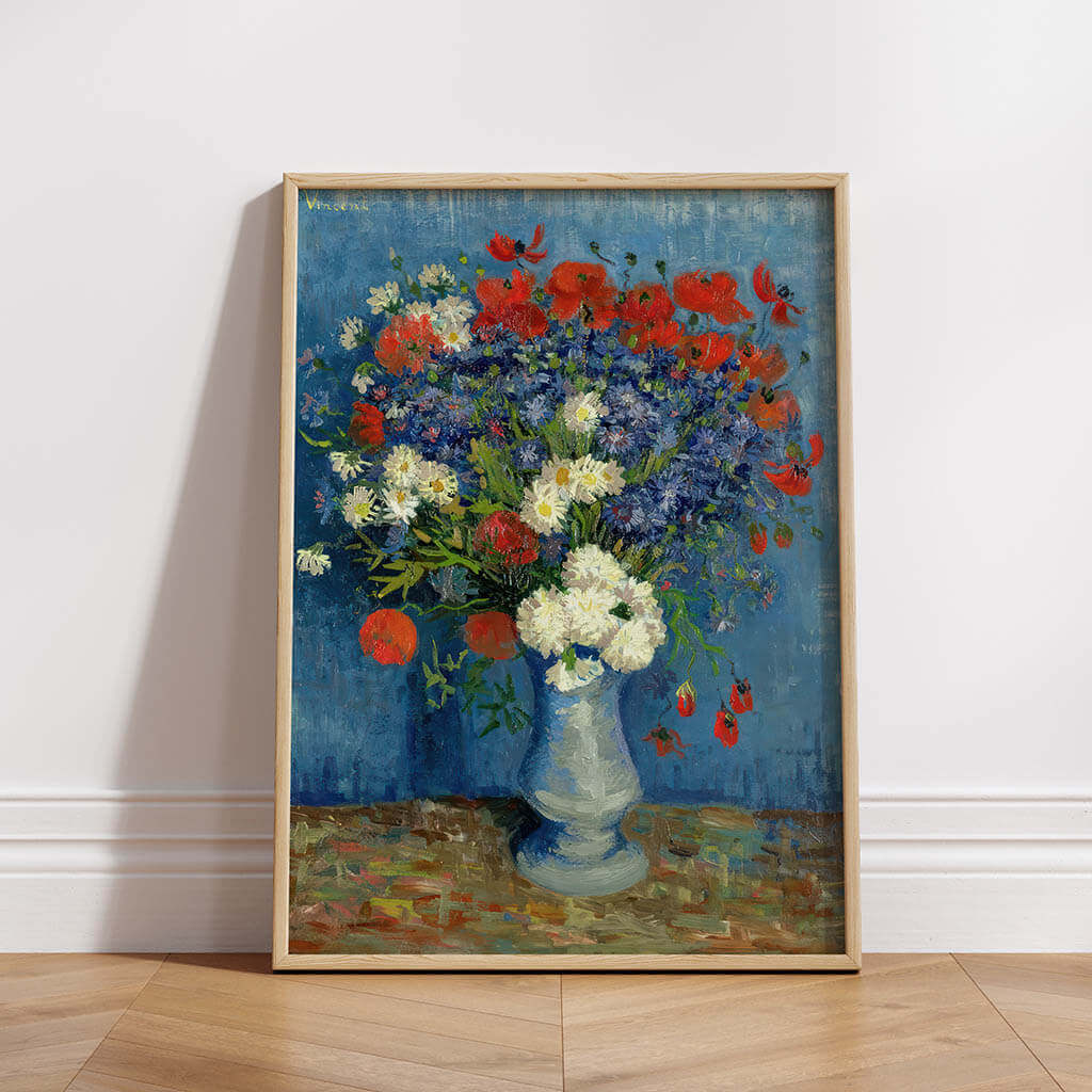 Vase with Cornflowers and Poppies