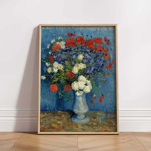 Vase with Cornflowers and Poppies