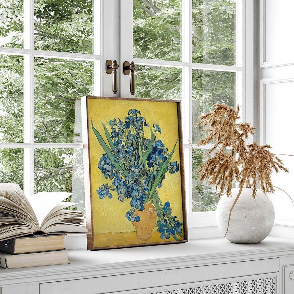 Irises Vase Yellow Floral