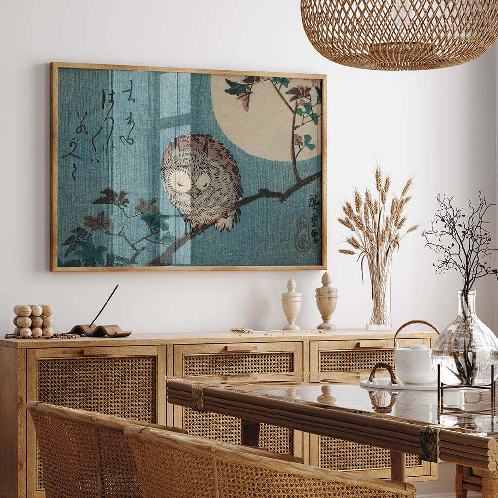 Vintage Japanese Owl Print