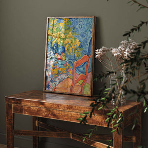 Yellow Flowers Red Chair Printable Wall art