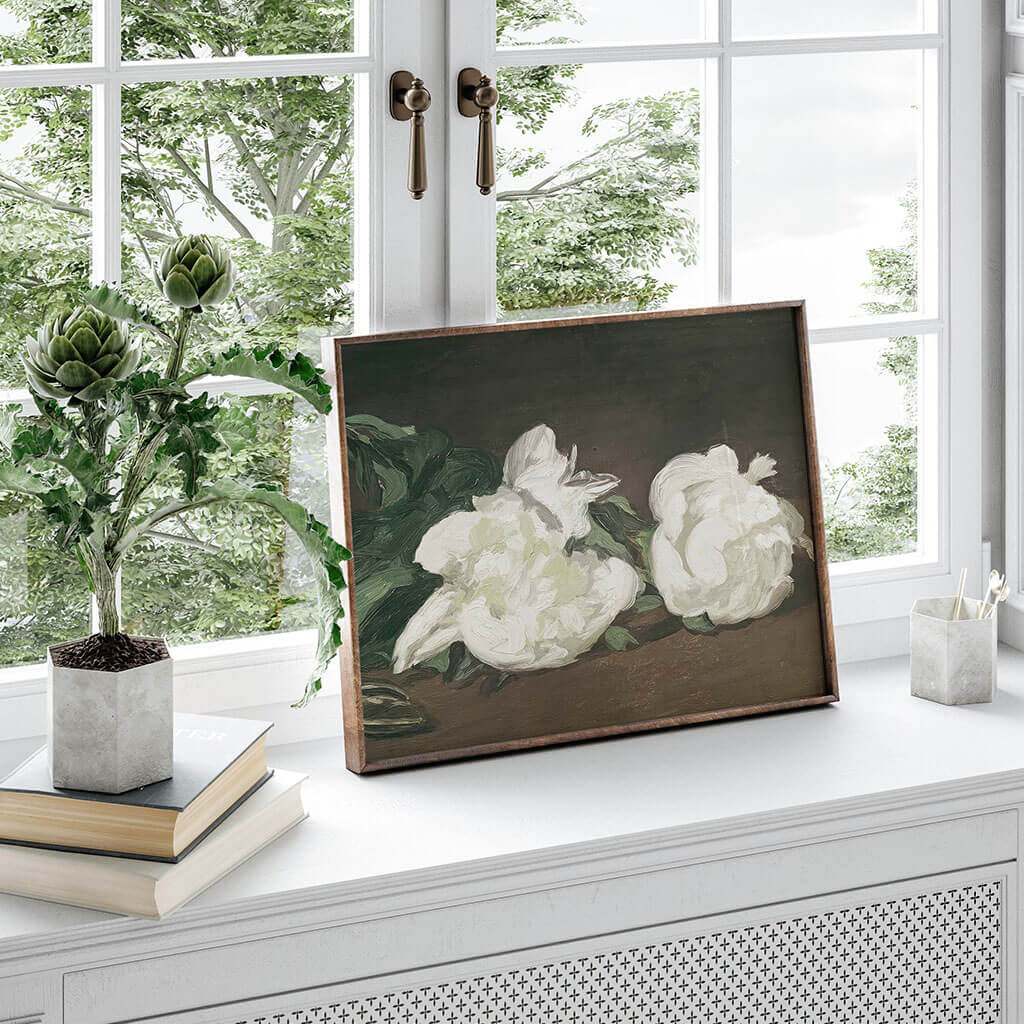 Branch Of White Peonies