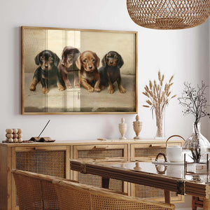 Four dachshund puppies