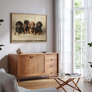 Four dachshund puppies