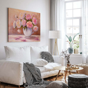 Peonies in White Vase