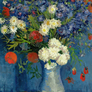 Vase with Cornflowers and Poppies