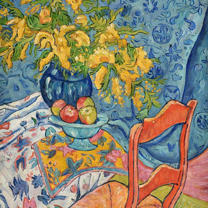 Yellow Flowers Red Chair Printable Wall Art