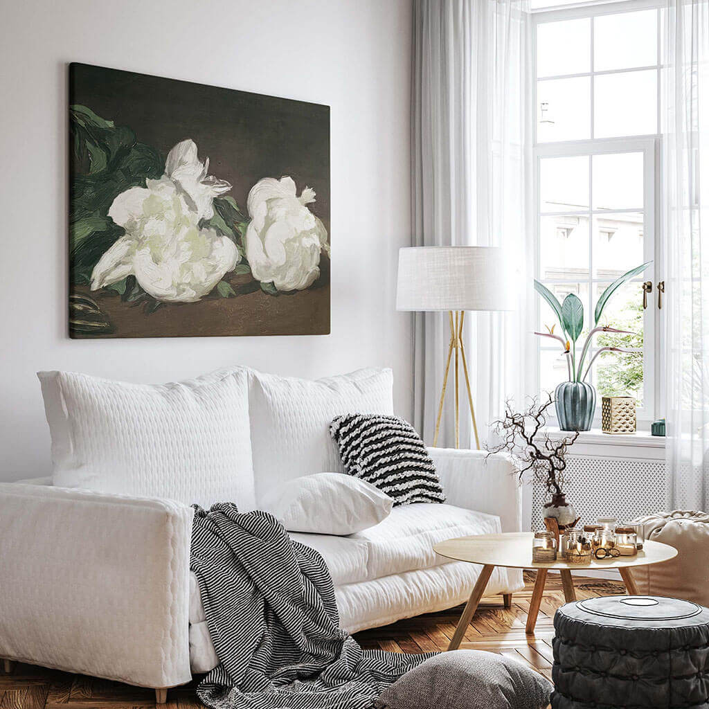 Branch Of White Peonies