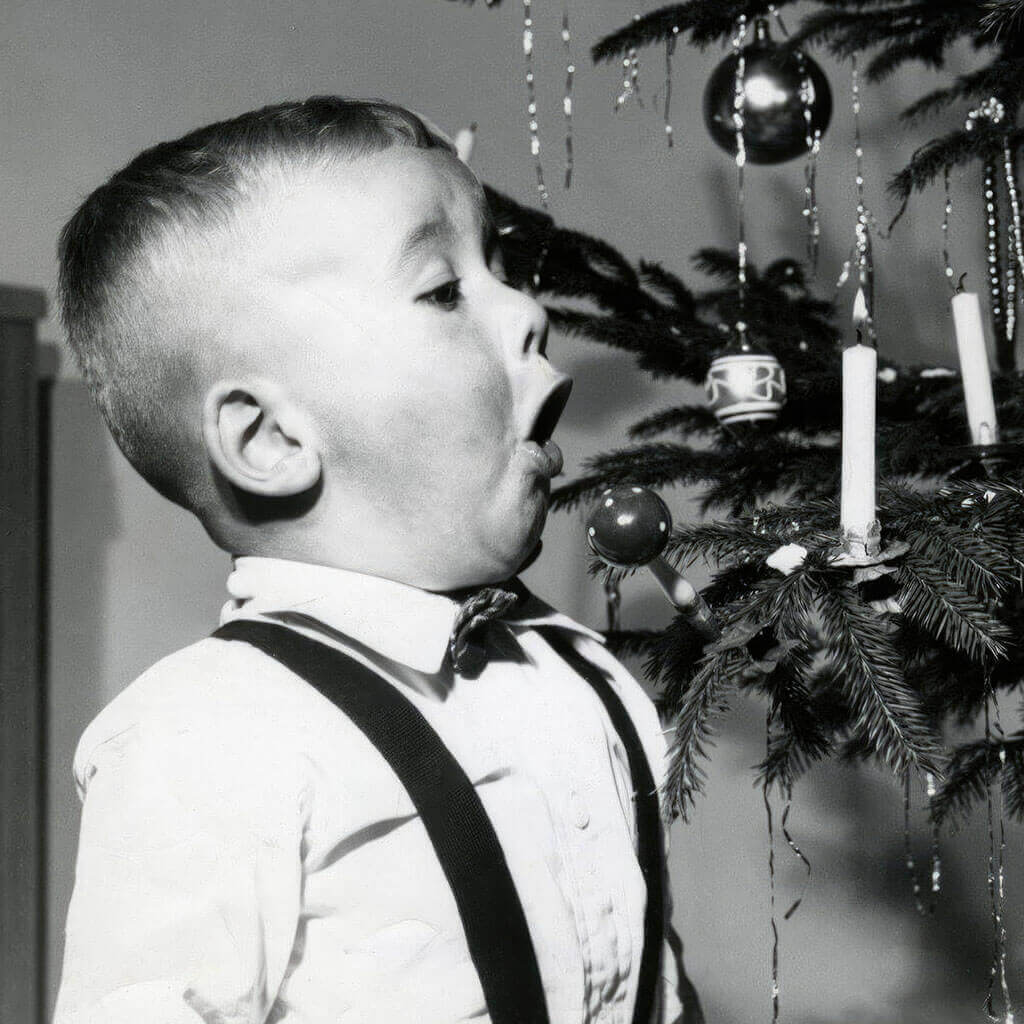 Old photo of blowing out candles