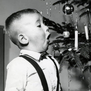 Old photo of blowing out candles
