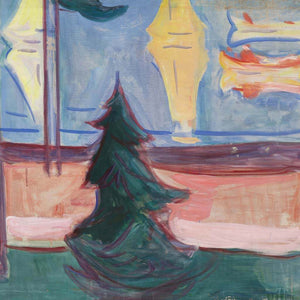 Beach Landscape with Trees and Boats