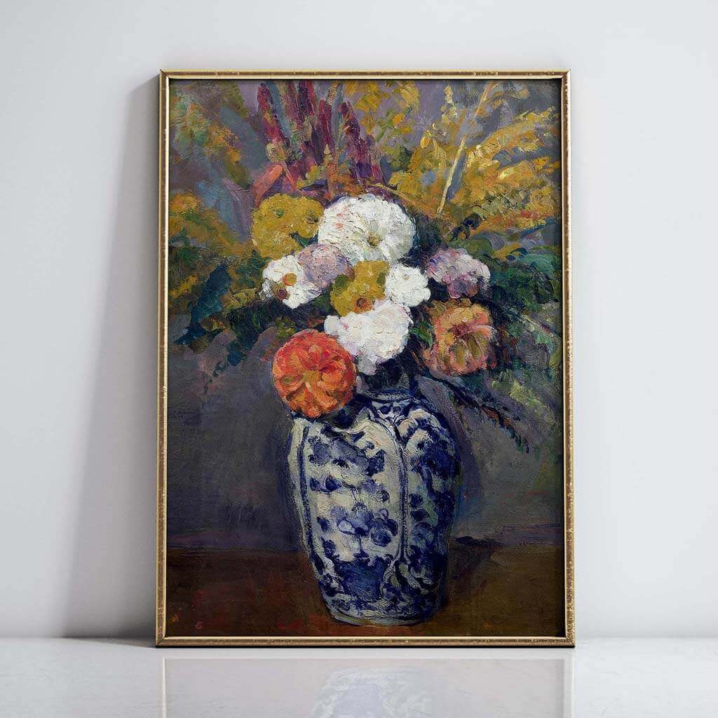 Dahlia in Blue and White Porcelain