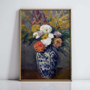 Dahlia in Blue and White Porcelain