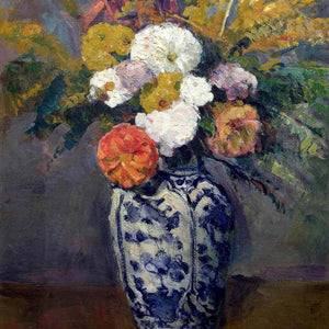 Dahlia in Blue and White Porcelain
