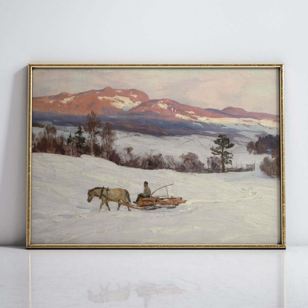 Hauling Logs in Snow