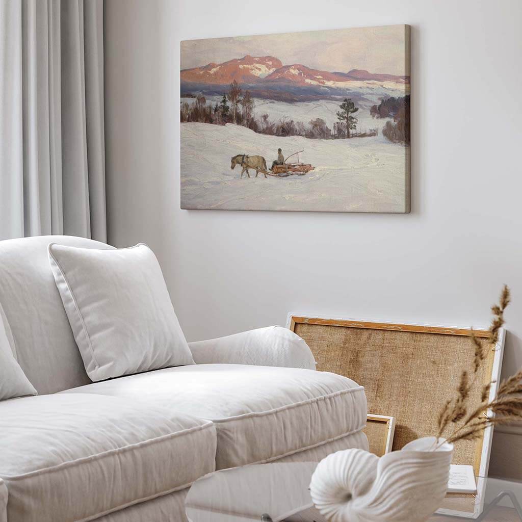 Hauling Logs in Snow