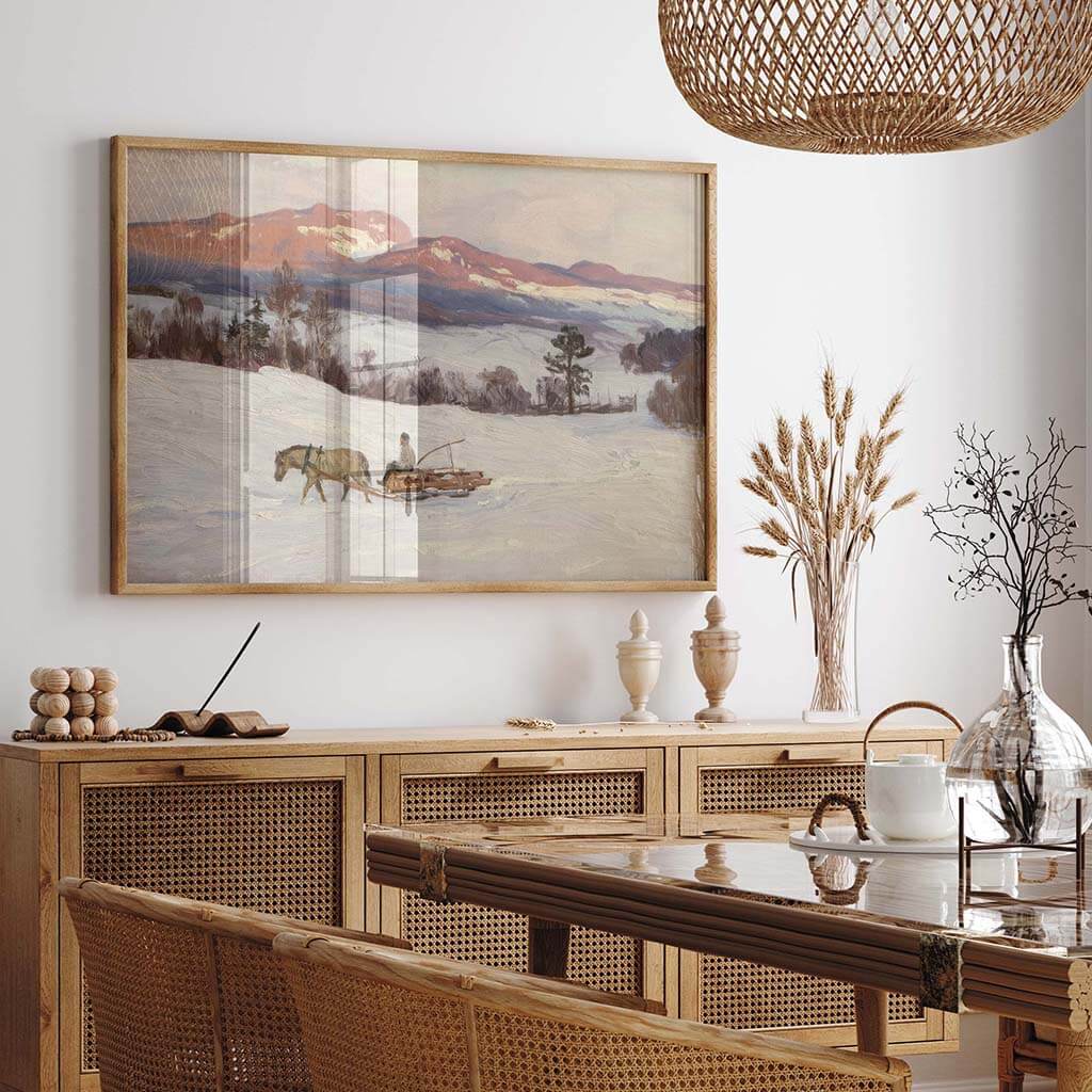 Hauling Logs in Snow