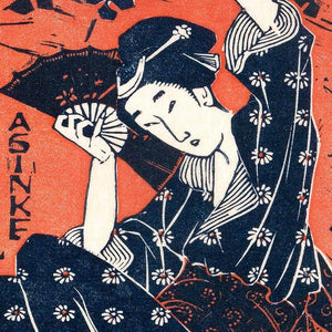 Head of Buddha & Geisha with Fan