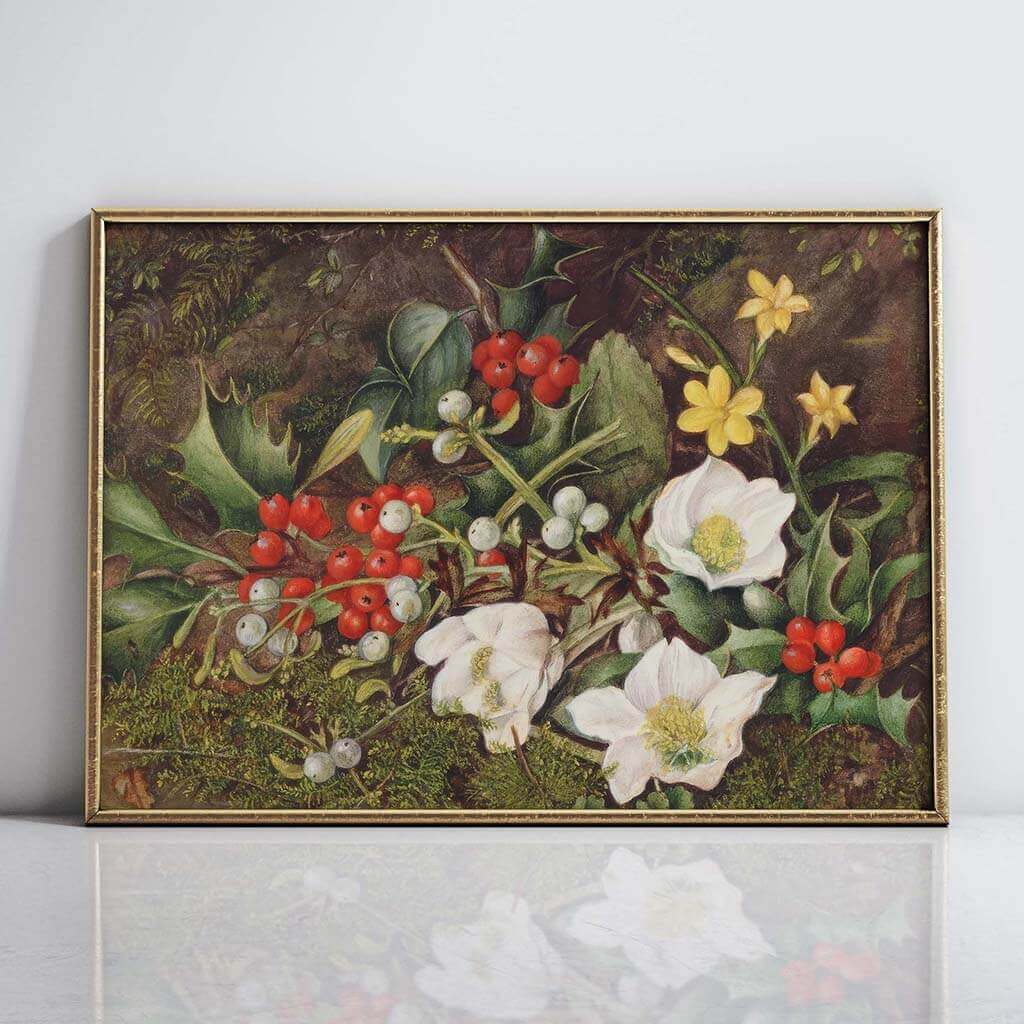 Holly And Christmas Roses