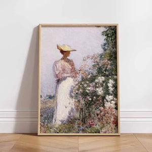 Lady In Flower Garden