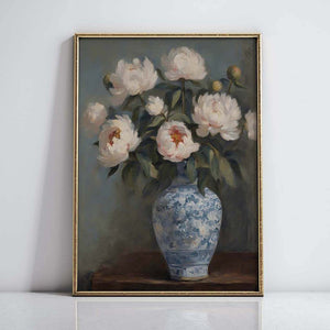 Peonies with Oriental Art