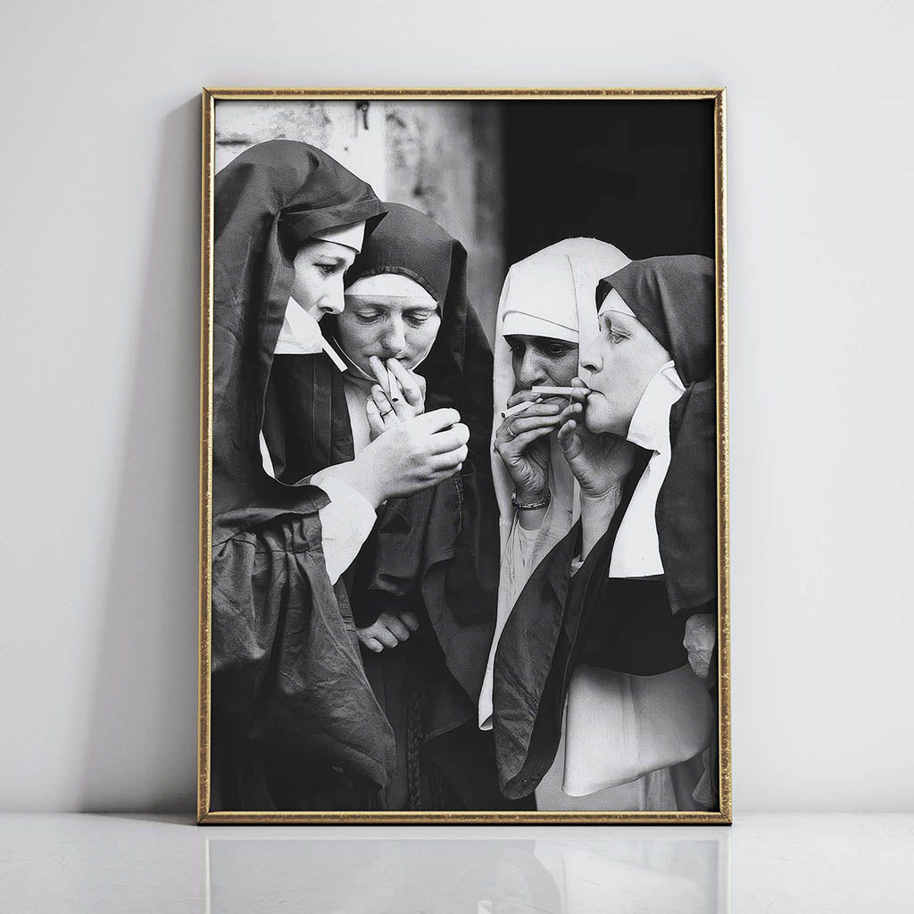 Smoking Nuns Print