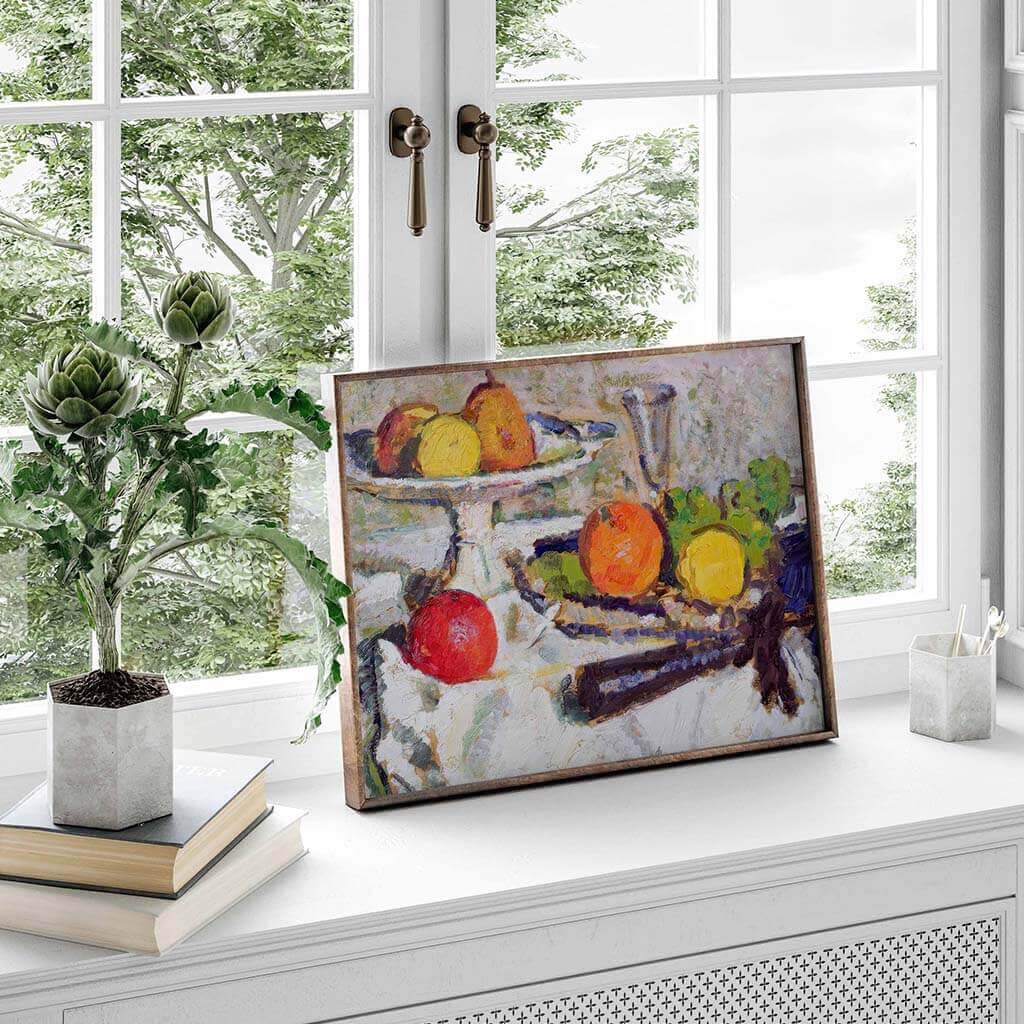 Still Life of Fruit on a White Tablecloth