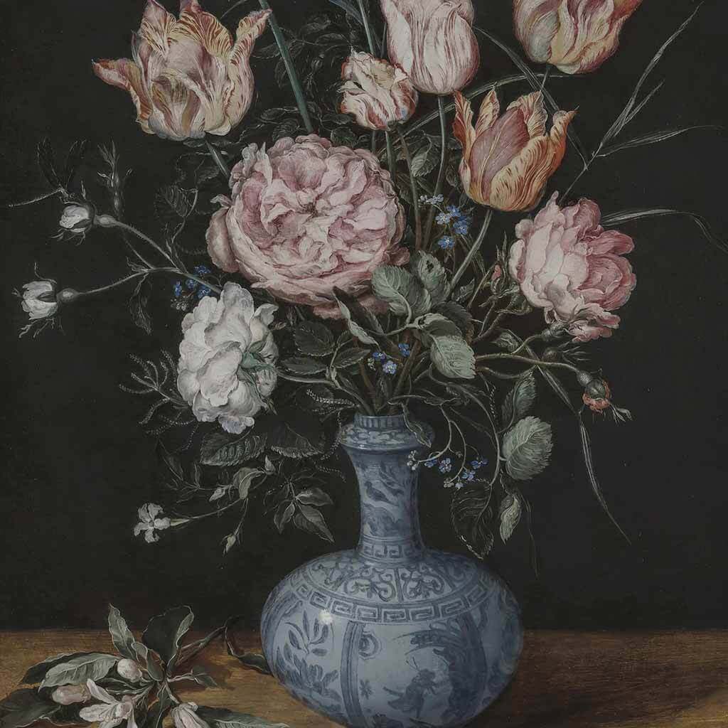 Tulips and Roses in Oriental Pottery