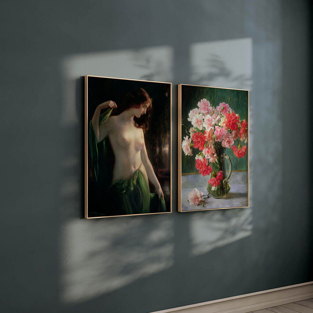 Water Nymph and Still life of Carnations