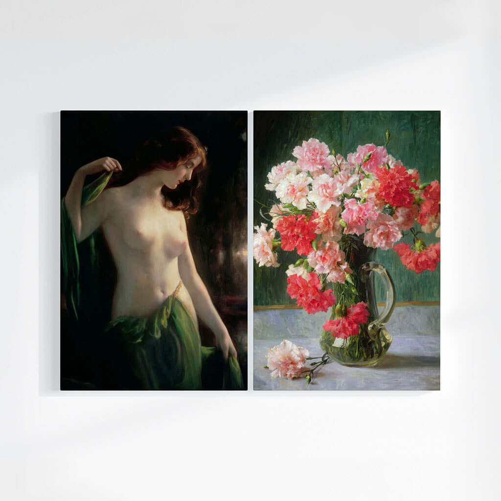 Water Nymph and Still life of Carnations