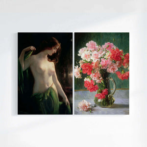 Water Nymph and Still life of Carnations