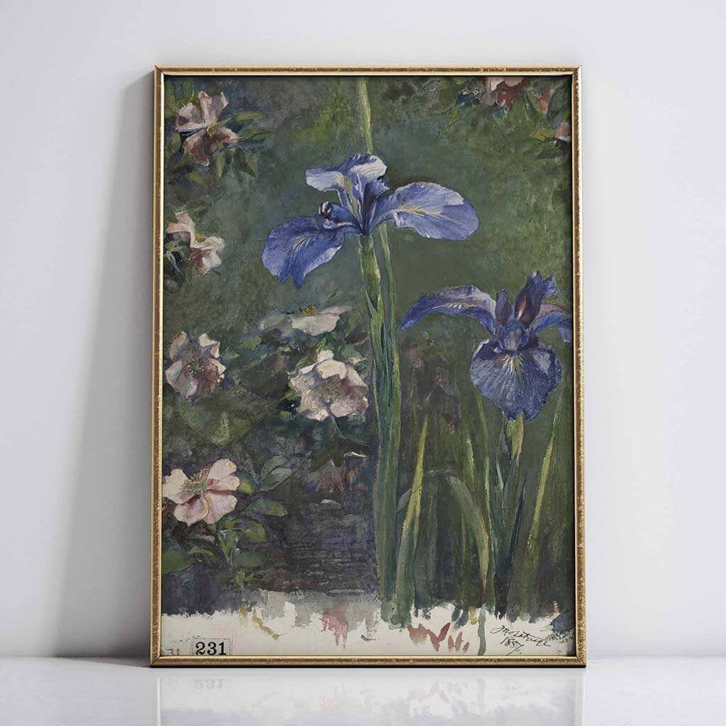 Wild Roses And Irises