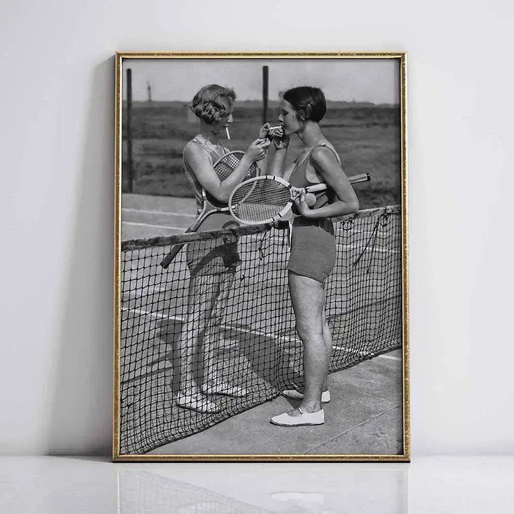 Women's Tennis Player Smoking Moment