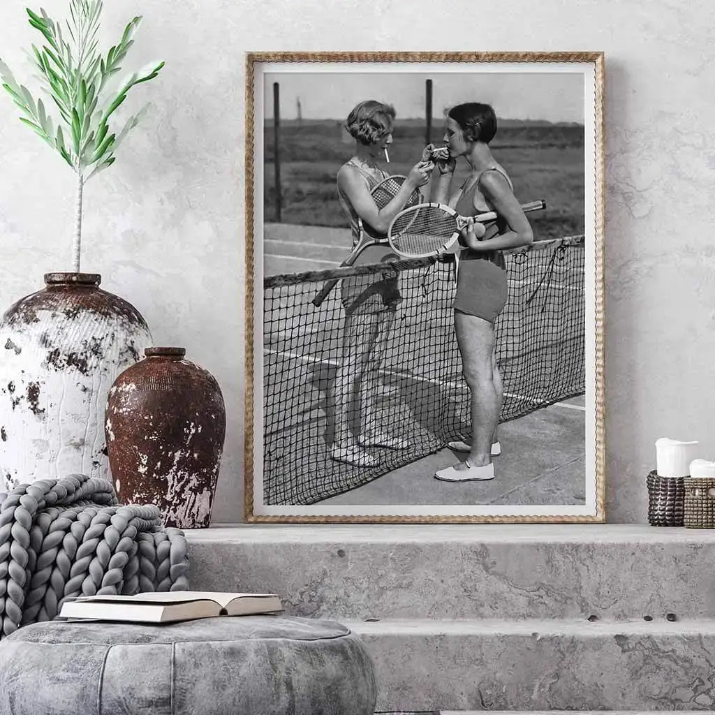 Women's Tennis Player Smoking Moment