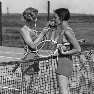 Women's Tennis Player Smoking Moment