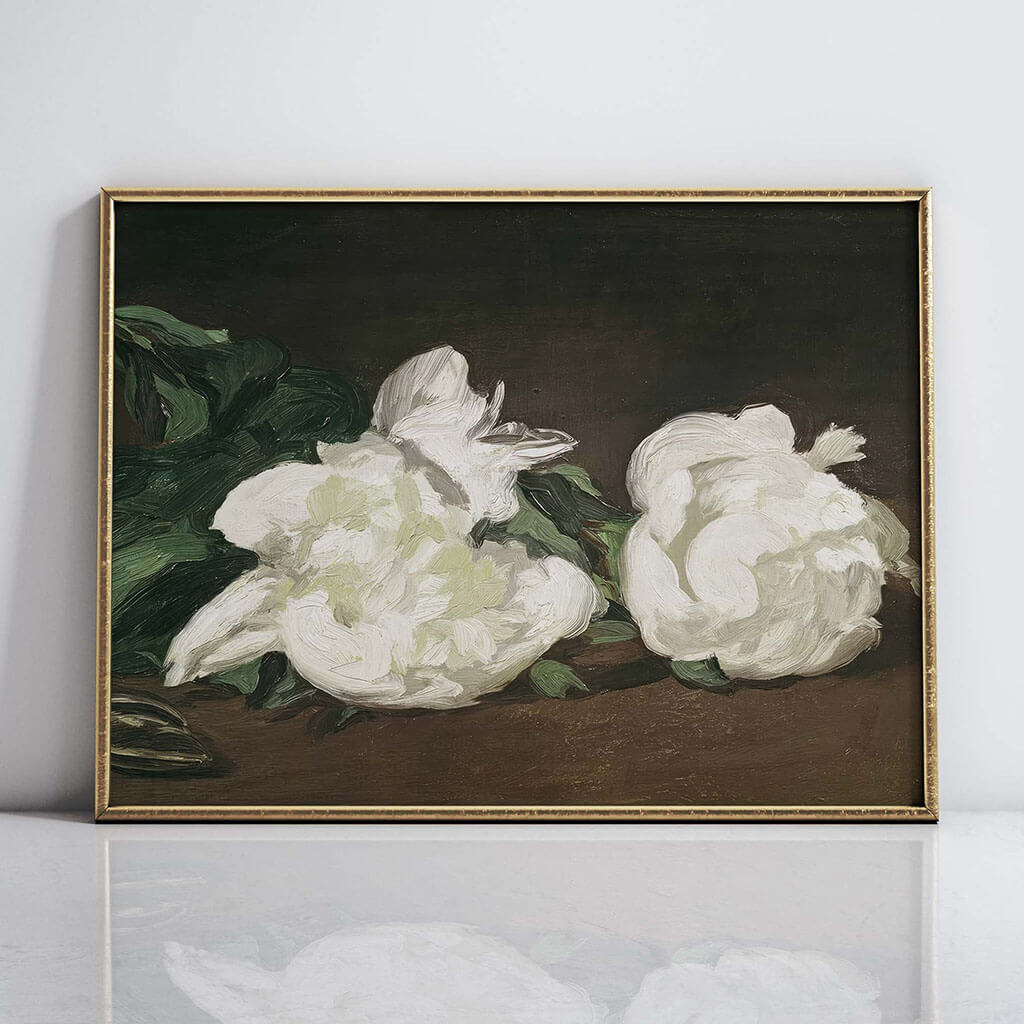 Branch Of White Peonies Downloadable Art