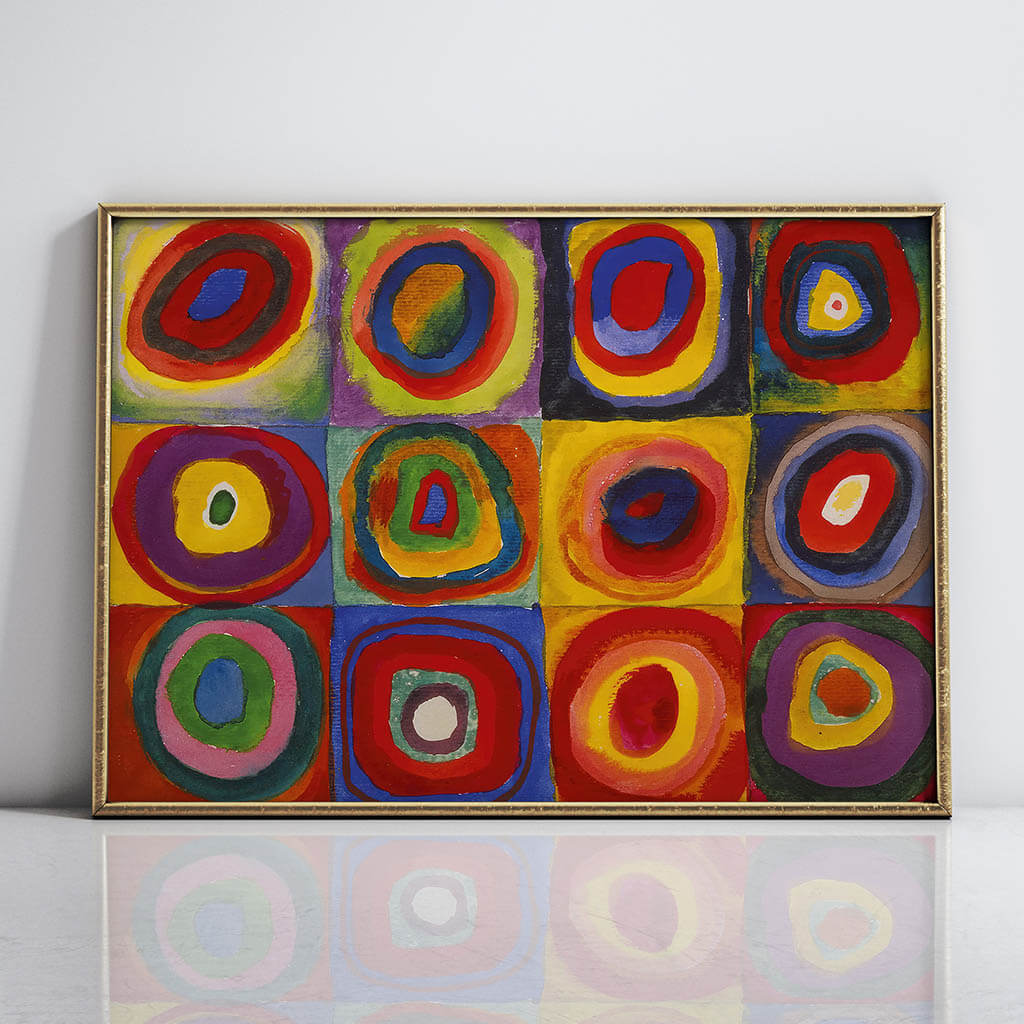 Squares with Concentric Circles Downloadable Wall art