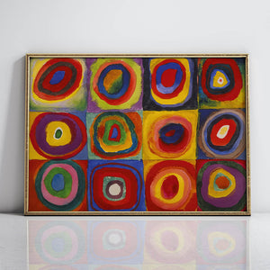 Squares with Concentric Circles Downloadable Wall art