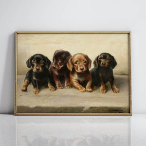 Four dachshund puppies Artwork