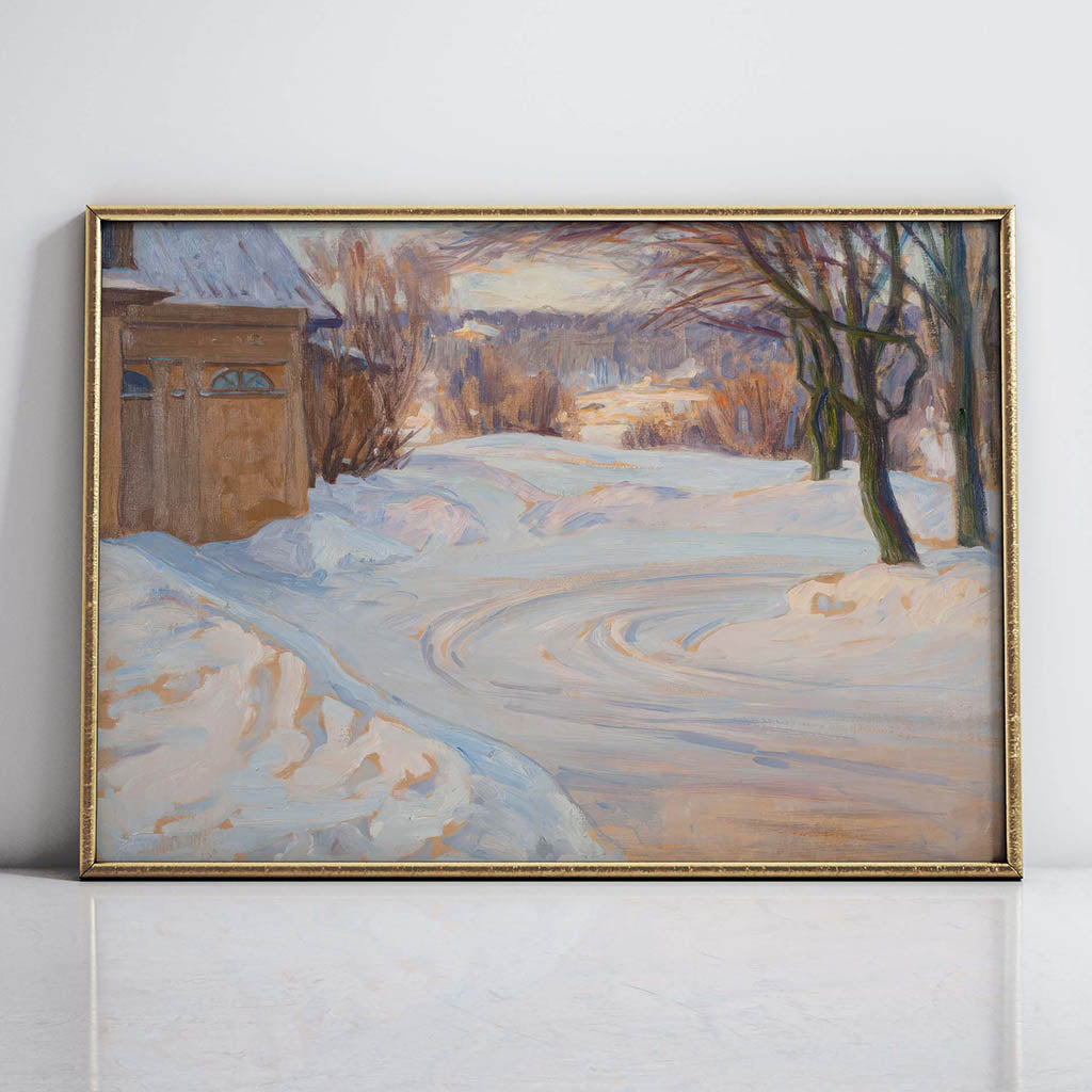The Lane Winter Scene Art Painting