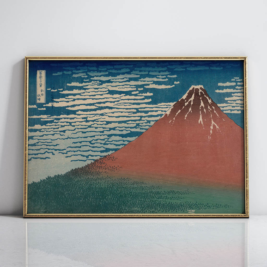 Red Fuji by Katsushika Hokusai Digital Art Prints 