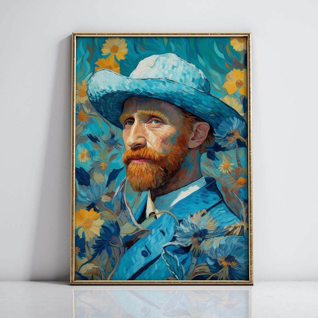 Portrait of Van Gogh in Blue Artwork
