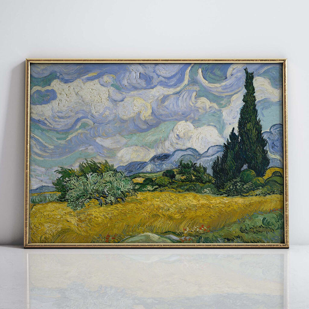Wheat Field with Cypresses Wall Art