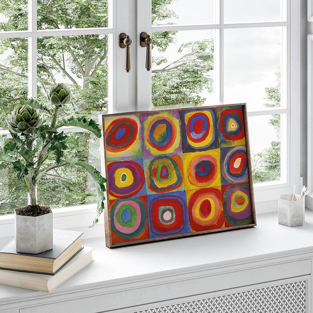 Squares with Concentric Circles Digital Art Posters