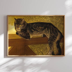 Summer cat on the railing Downloadable Wall art